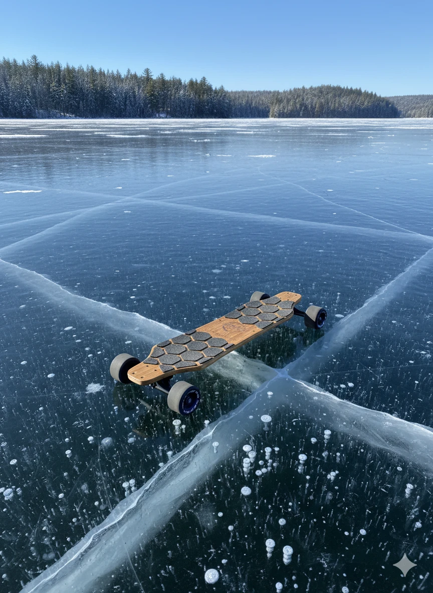 E-skate Evo Spirit sur un lac gelé
