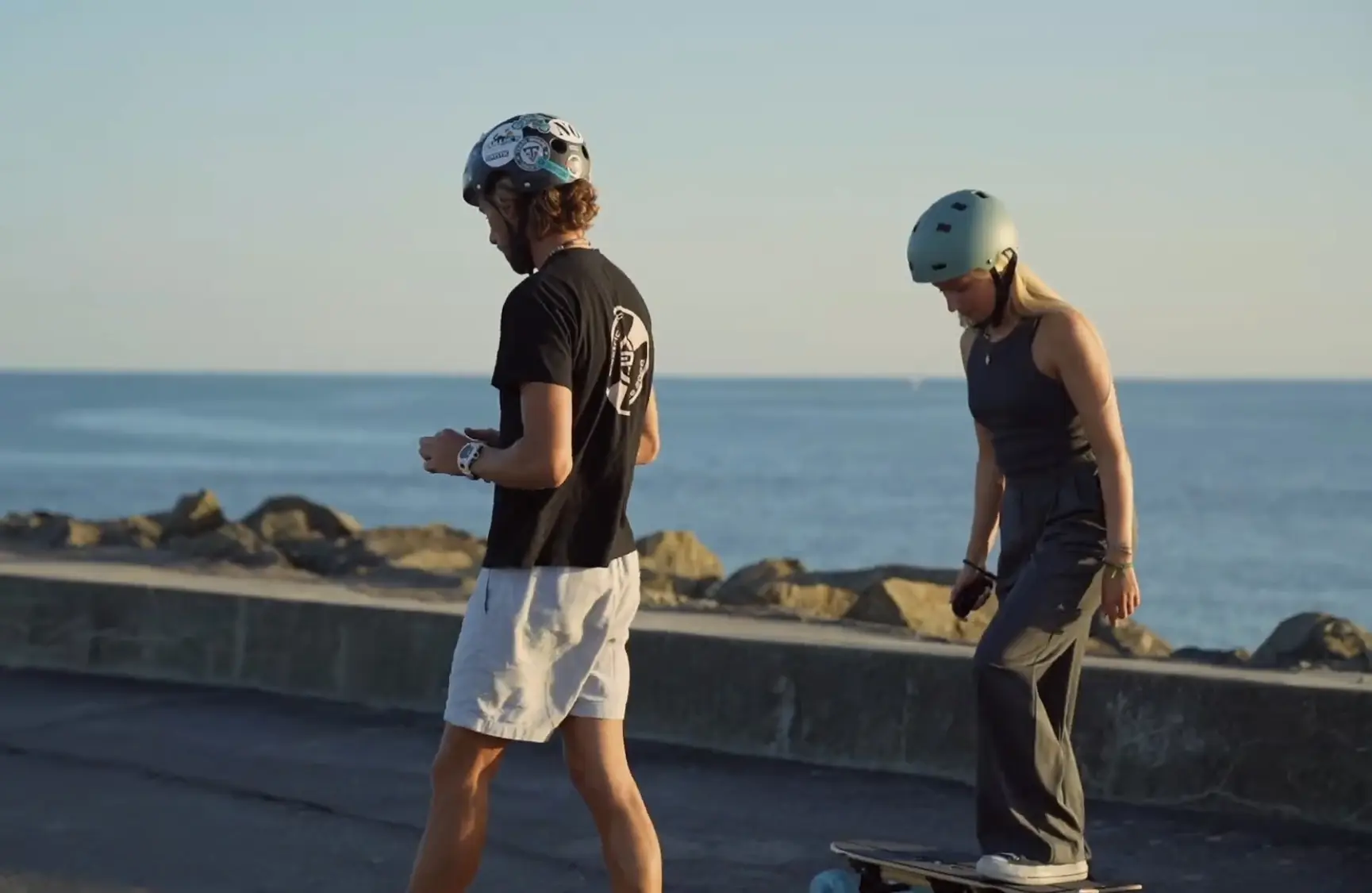 Rider Equipped with an All-Terrain Electric Skateboard