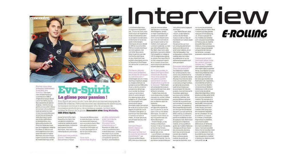 Interview de Greg Nicholls par E-Rolling