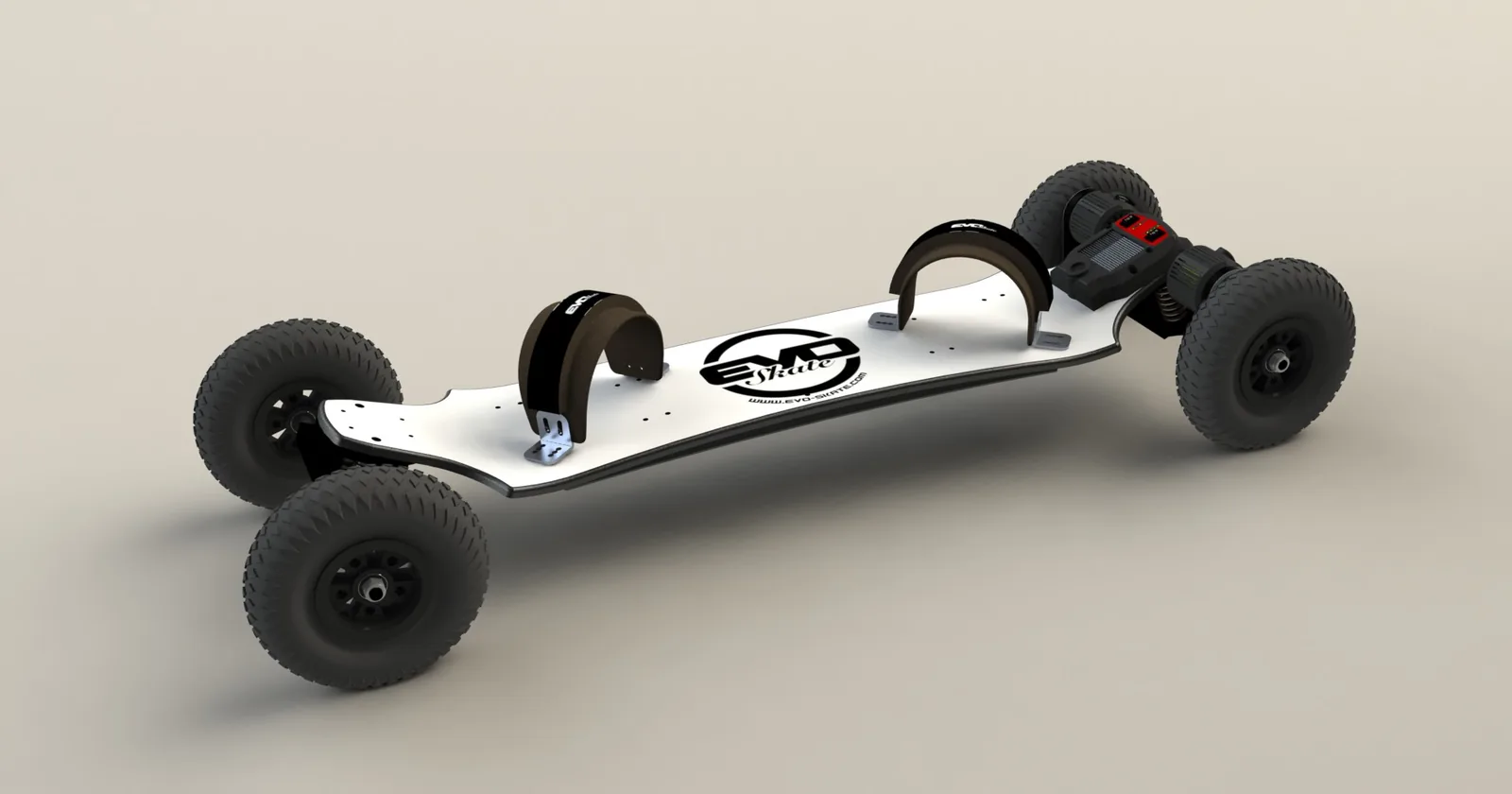 Nexus, mountainboard électrique Evo-Spirit, rendu 3D de l'atelier
