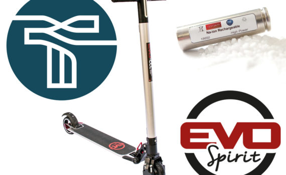 trottinette électrique Evo-CCL équipée d’un prototype batterie Sodium-Ion
