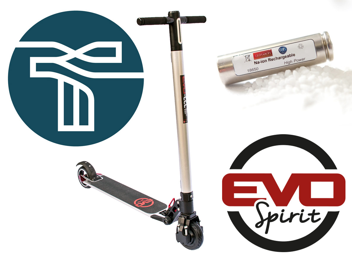 trottinette électrique Evo-CCL équipée d’un prototype batterie Sodium-Ion
