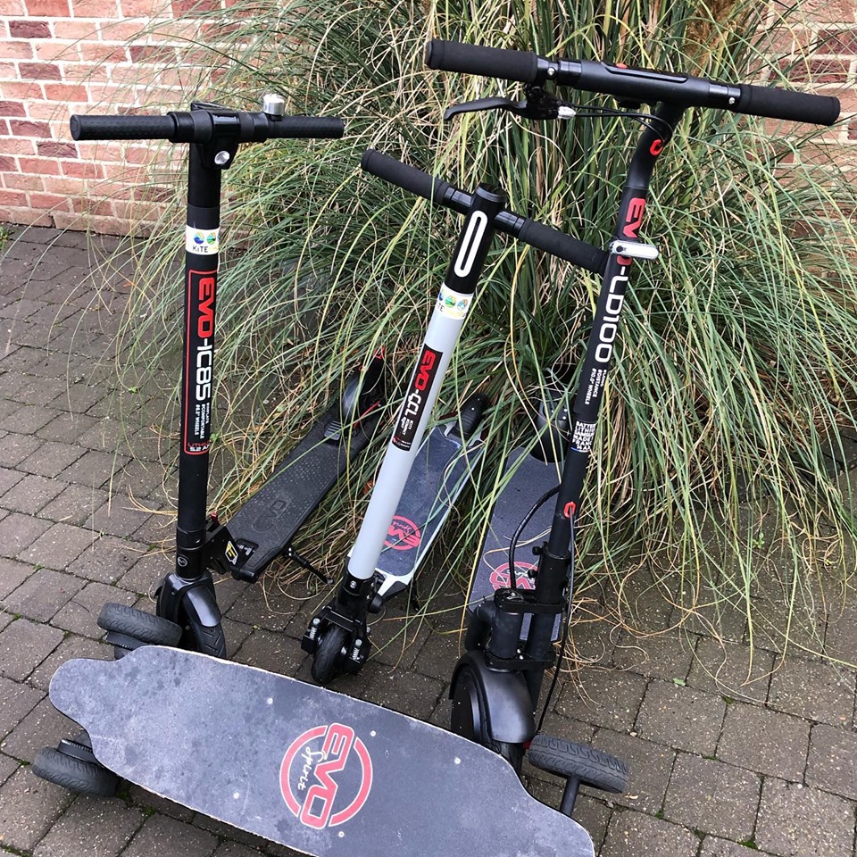 Toute la gamme evospirit en test dans le magasin mckiteshop en Belgique : skate et trottinette électrique