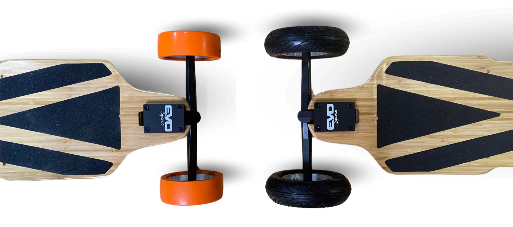 Skate électrique 3-en-1 Xplorer V2 – Modes longboard, chemin et tout-terrain interchangeables
